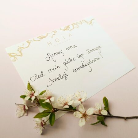 Personaalse sõnumiga õnnitluskaart emadepäevaks