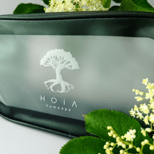 HOIA logoga kosmeetikakott must