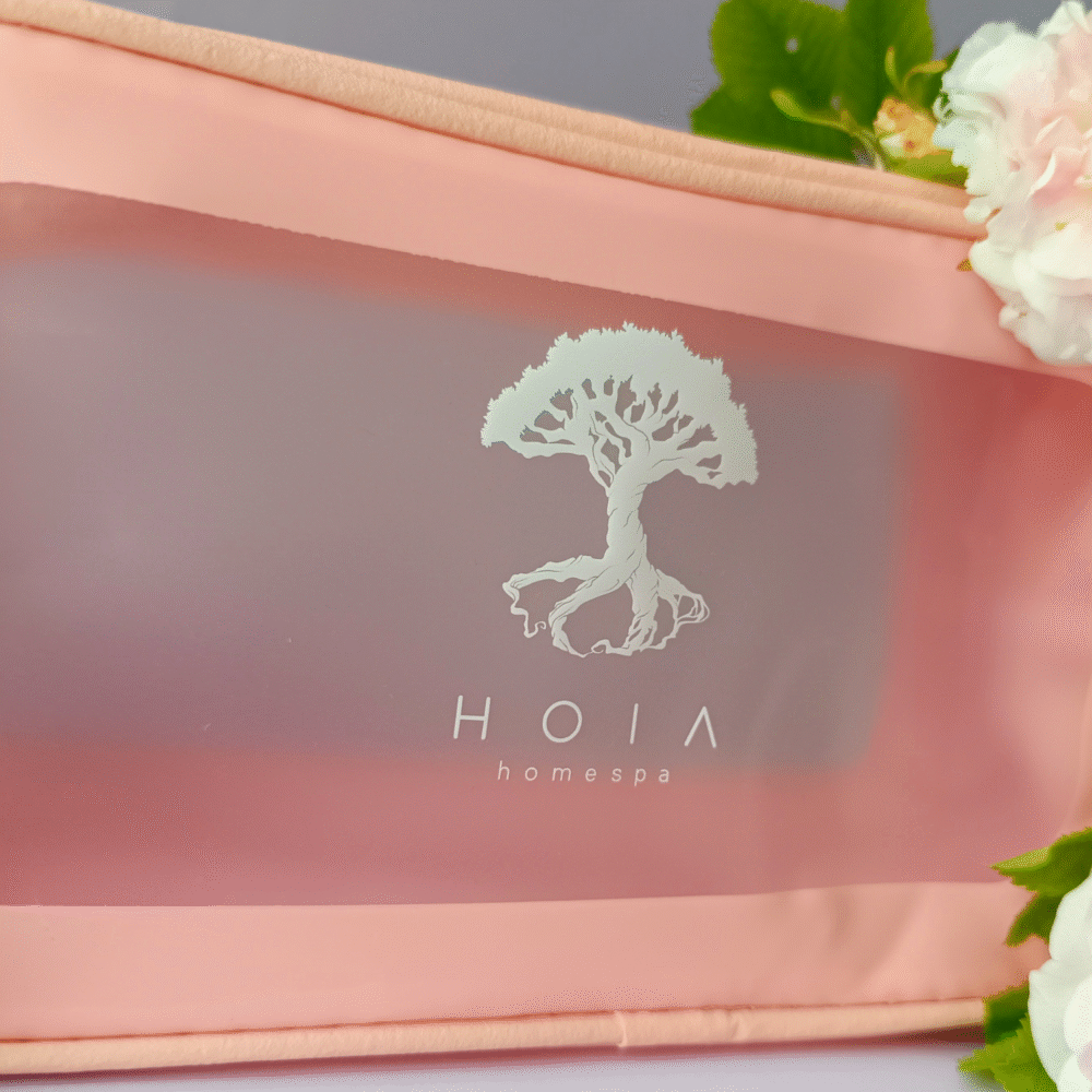 HOIA logoga kosmeetikaott roosa